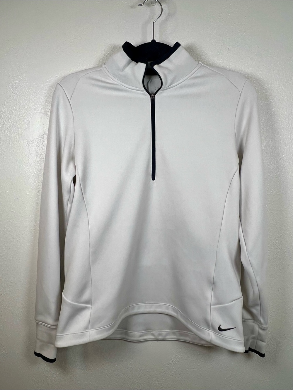 Nike Women’s White Quarter-Zip Performance Sweater - Size L